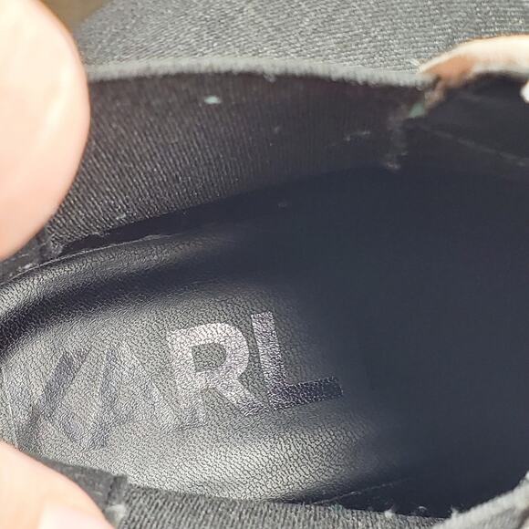 Karl Lagerfeld Paris Mayde Women's leather rhinestone white Chelsea boots Size 8 - Picture 2 of 13